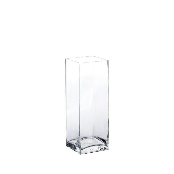 Glass Square Vase Centerpiece. H-10" Open-3.15", Pack of 12 pcs