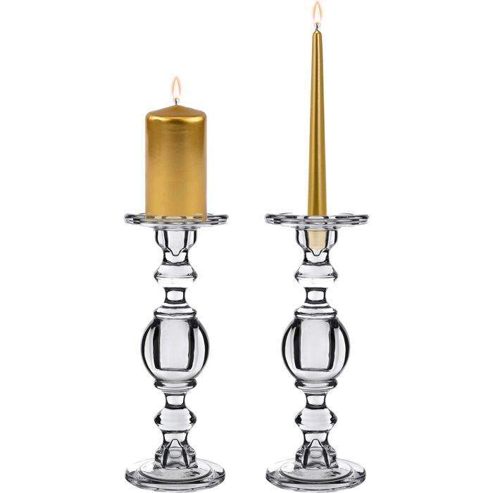 glass candle holder for pillar and taper candles