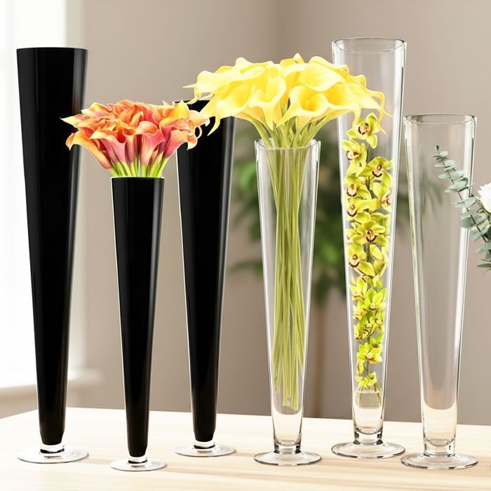 tall glass trumpet vases