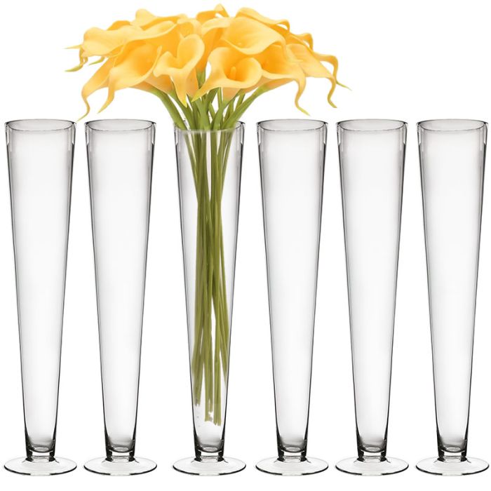 Clear Glass Trumpet Vase 24 inch