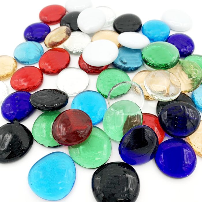large 1.25" Glass Flat Marbles Vase Fillers