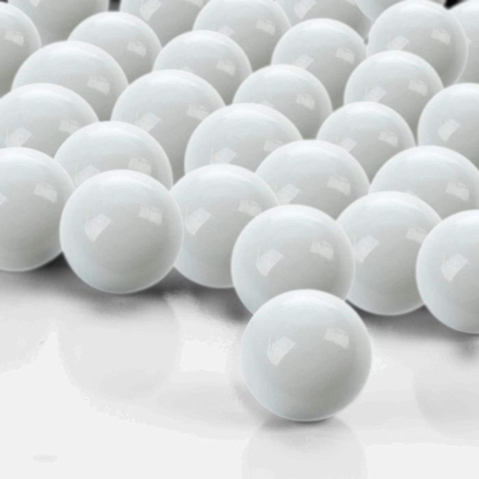 Vase Filler Glass Round 0.6" Marble White,