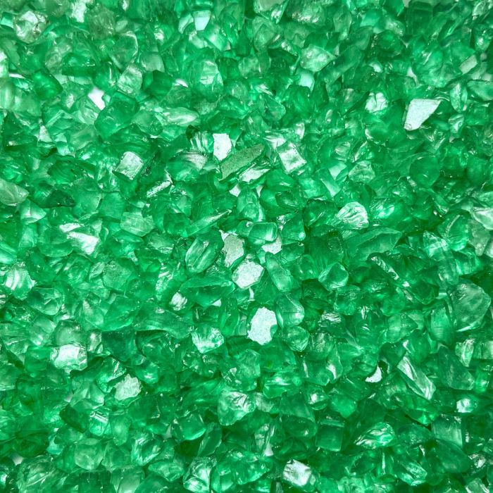 green crushed gravels glass