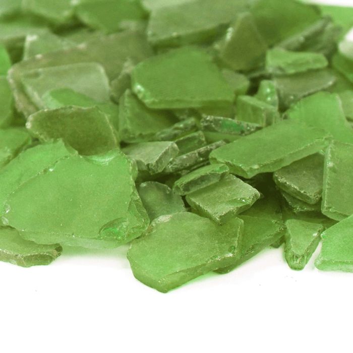 Dark Green Flat Sea Glass Vase Filler, 1.5 Cups/LB