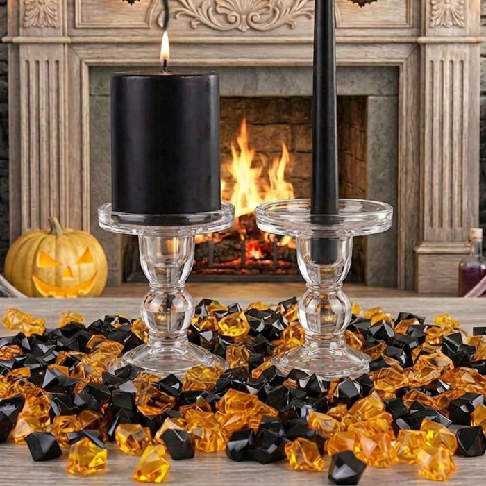 black orange acrylic rocks