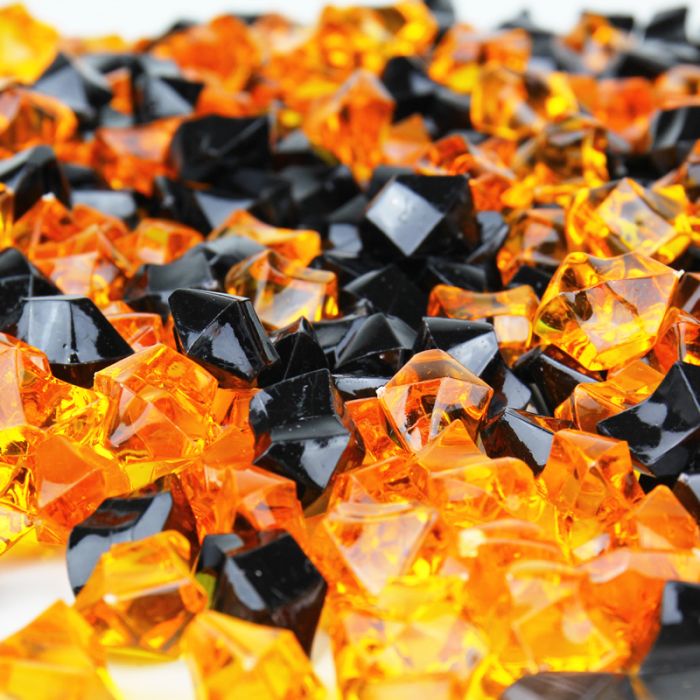 black acrylic rocks