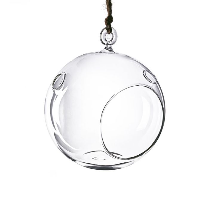hanging glass terrarium round orbs 