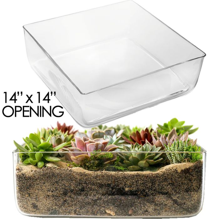 glass square vase wide opening