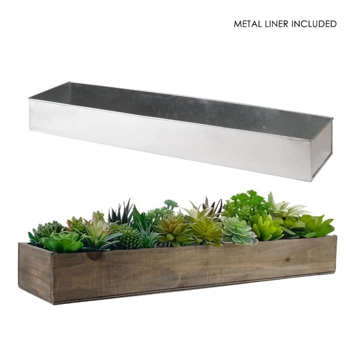 rectangular wood planter wooded box