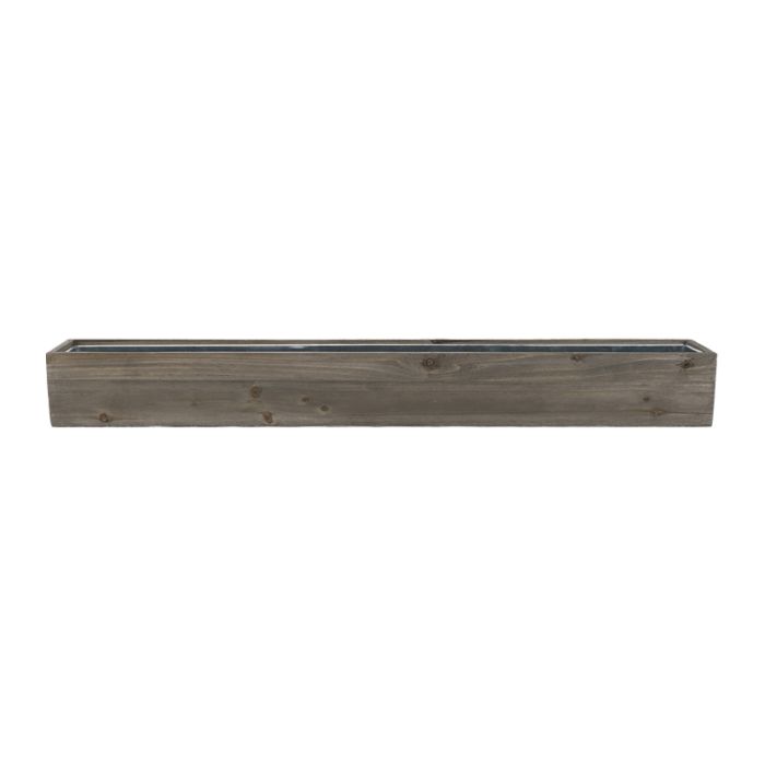 wood planter with zinc liner