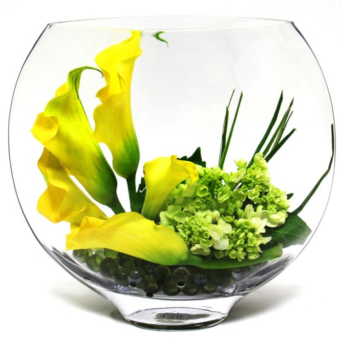 glass moon shape oval vases
