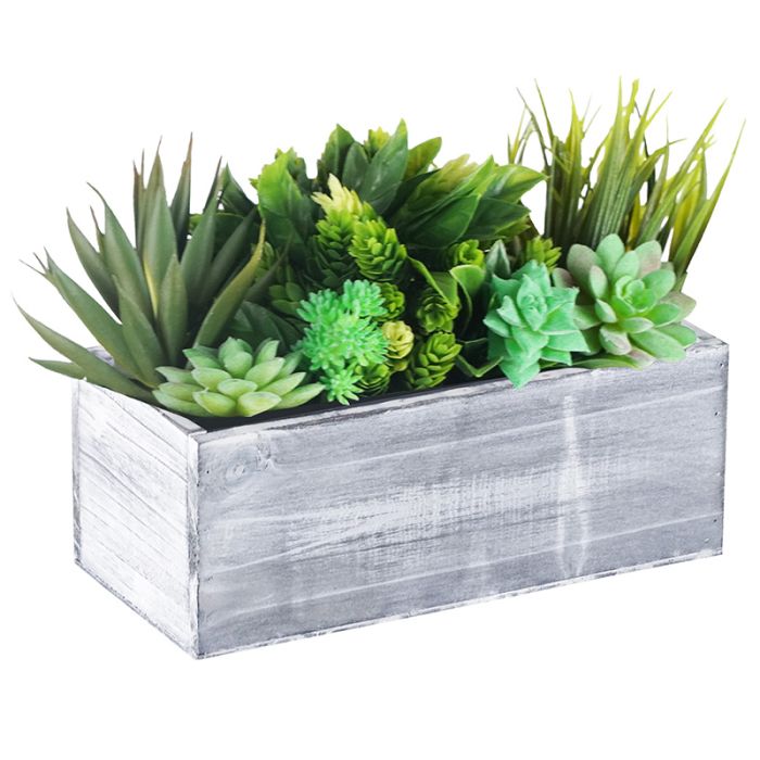 white rectangular planter box