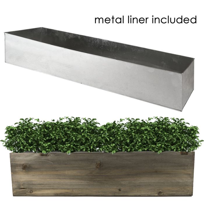 wood planter with zinc liner