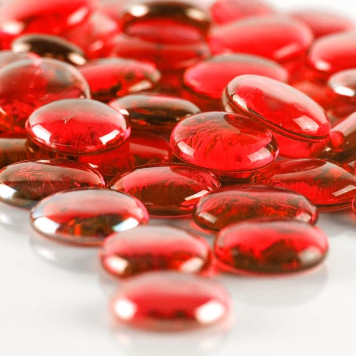 red flat large gemstone table scatter vase fillers