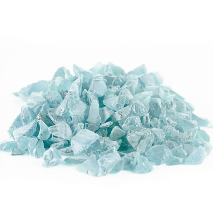 Frosted Light Blue Sea Glass Crushed Vase Filler Aquarium Nautical Decor