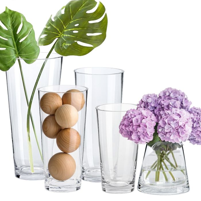glass tapered glass cylinder vases