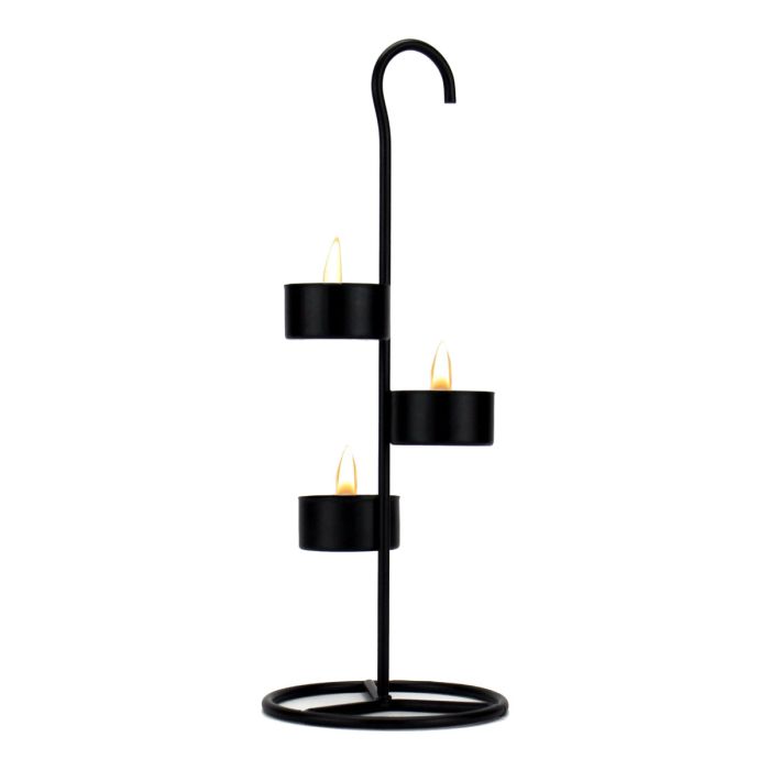 Tea Light Black Metal Candle Holder Stands