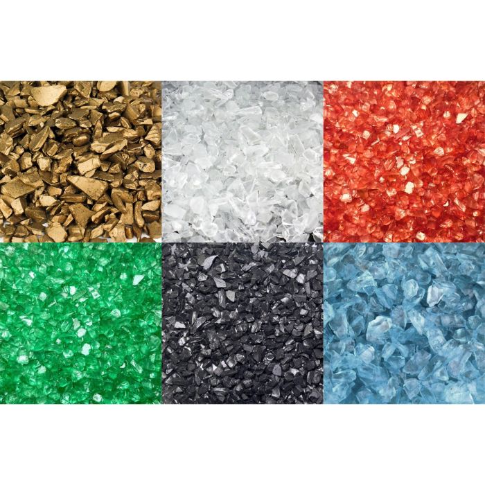Colored Crushed 0.2" Glass Gravel Vase Fillers  (6 Color Options)
