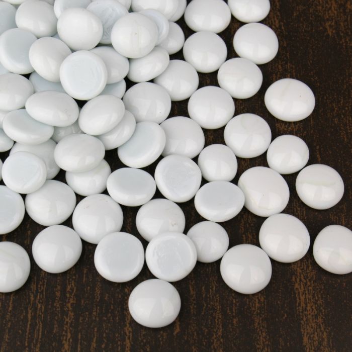 glass vase filler flat aquarium gem stones white