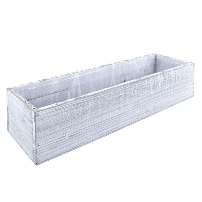 white wood planter box