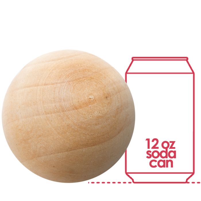 Natural 5" Wooden Balls Craft Balls for DIY Jewelry Making