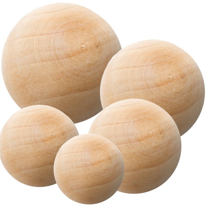  Large Wood Ball Spheres D-3.5", 4", 4.5", 5", 6" Craft Jewelry Display