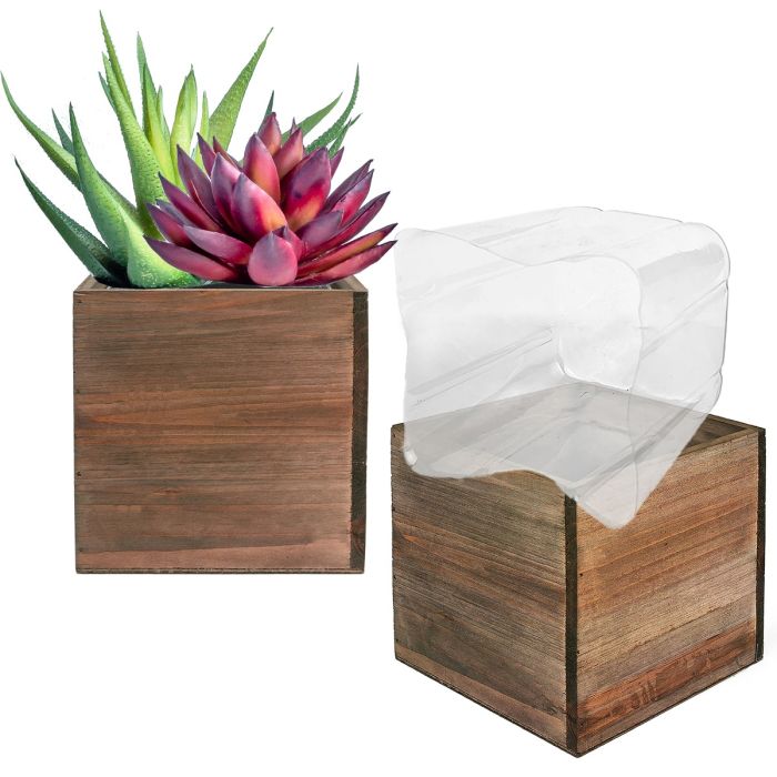 wood planter box wooden succulent