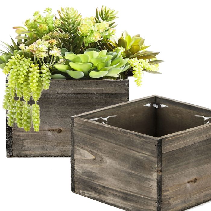 square wood planter box