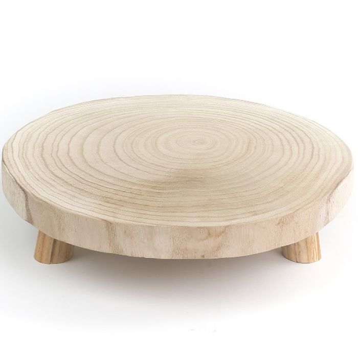 wood slice stand