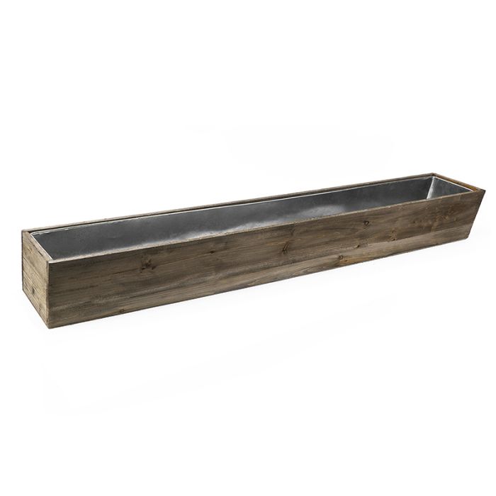 wood planter with zinc liner