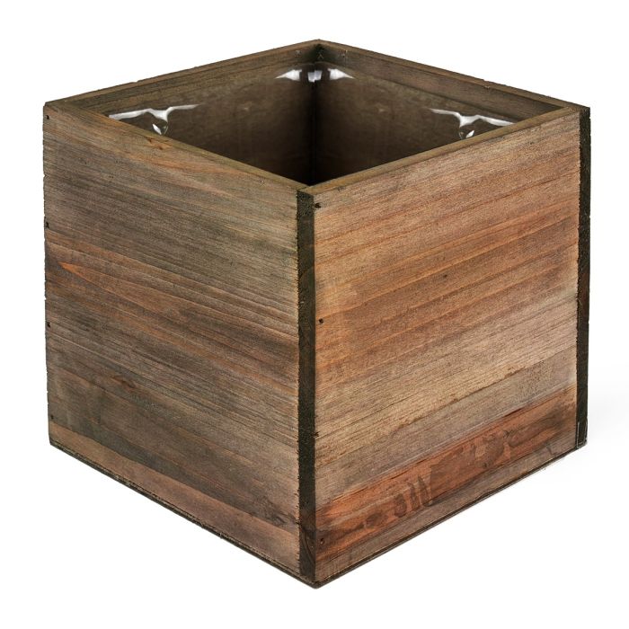 wood cube planter box