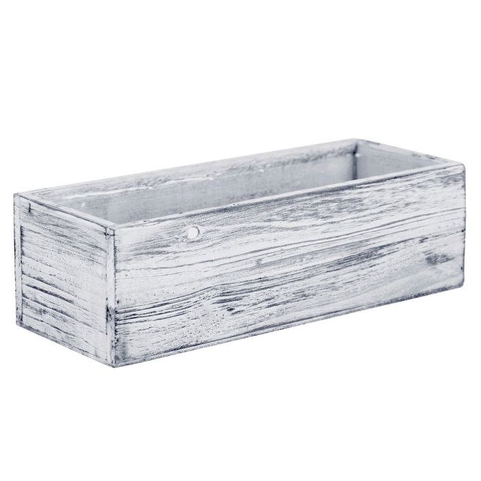 farmhouse rectangle white wash wood planter