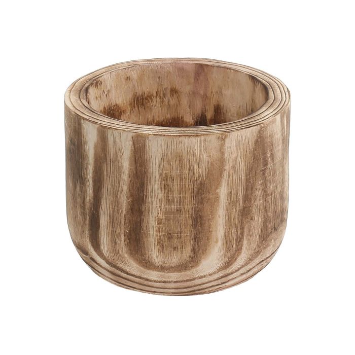 wood cylinder planter vases