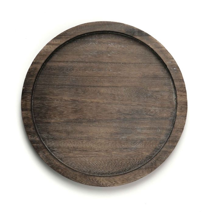 large brown 13" wooden tray
