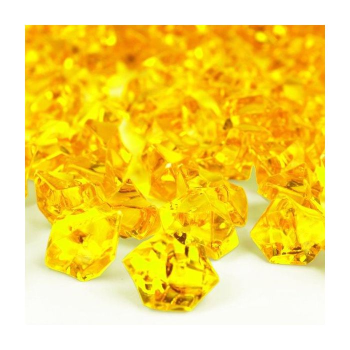 28 lbs Acrylic Ice Rock Crystal 1" Large Yellow Vase Fillers (Approx. 5040 pcs)