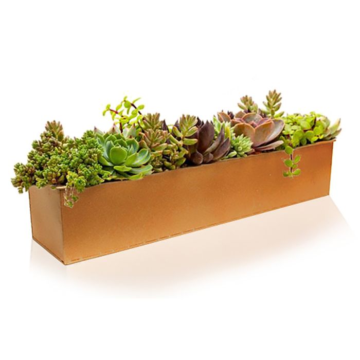 zinc rectangle galvanized metal planters