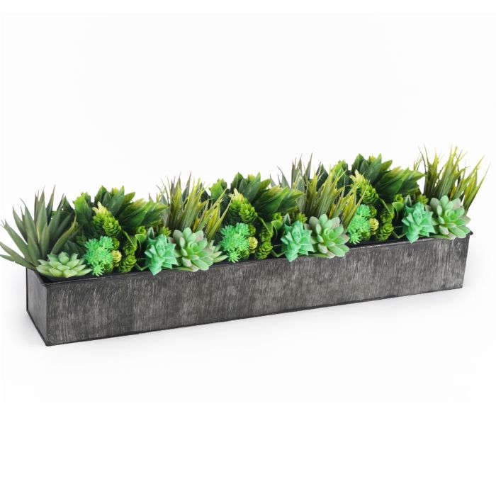 zinc rectangle galvanized metal planters