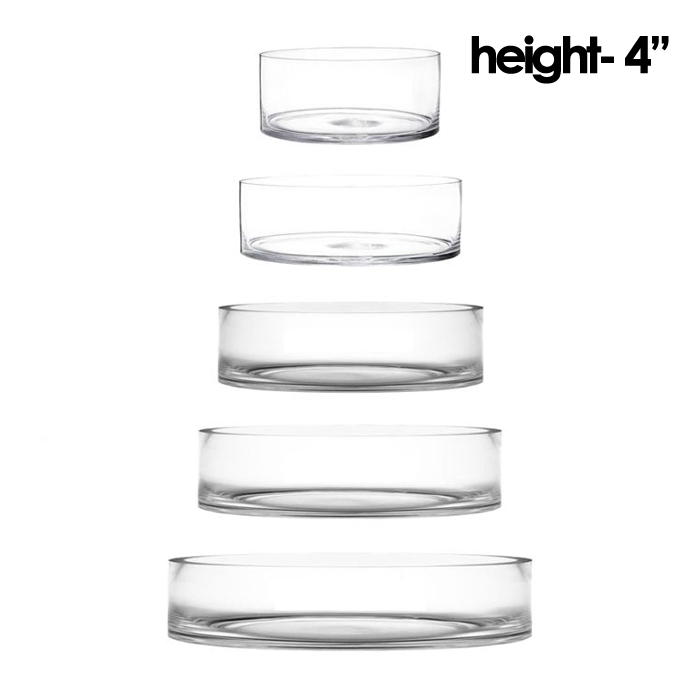 Wide Clear Glass Cylinder Vase