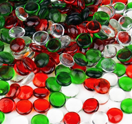 Christmas Style Mixed Glass Flat Marble Vase Fillers