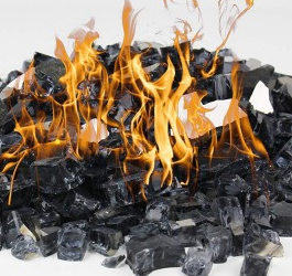 Fire Glass for Outdoor Fire Pit and Indoor Fireplace