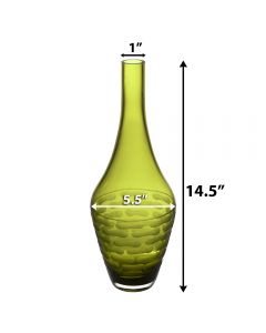 olive green teardrop glass vases bud vase floral art glass