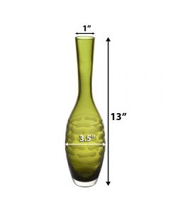 olive green teardrop glass vases bud vase floral art glass