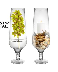 large glass pedestal candle holder with stem wholesale