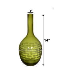 olive green teardrop glass vases bud vase floral art glass