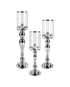 Silver pillar candle holder