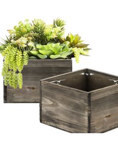 square wood planter box