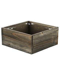 square wooden planter box 10 inches by 4 inches